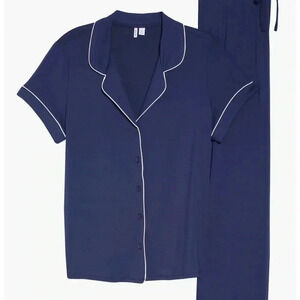 [Nordstrom] NWT Moonlight Crop Pajamas - XS Navy Peacock